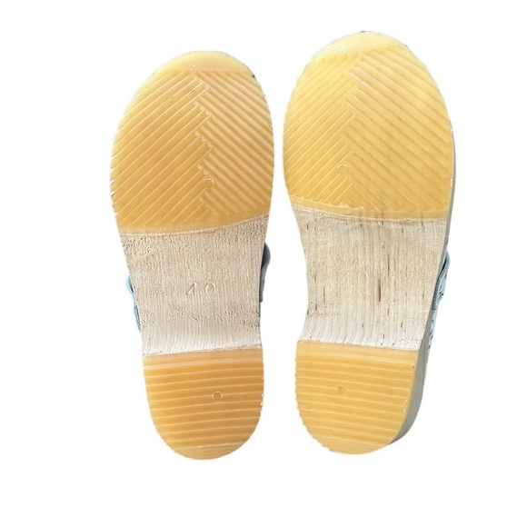 Moheda Swedish Sweden Linnea White Floral Leather Clogs Mules Womens New 40 - Picture 9 of 14